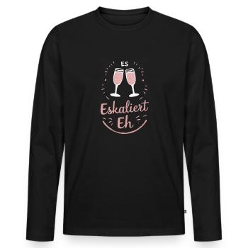 De toute façon, la situation s’intensifie ! – Coupe à Happy - T-shirt manches longues Premium bio Homme - noir - Devant - Nico (187cm)
