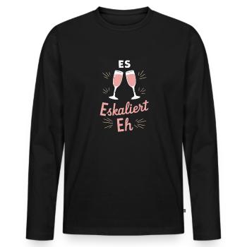 De toute façon, la situation s’intensifie ! – Coupe à Happy - T-shirt manches longues Premium bio Homme - noir - Devant - Nico (187cm)