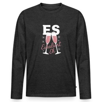 De toute façon, la situation s’intensifie ! – Coupe à Happy - T-shirt manches longues Premium bio Homme - anthracite chiné - Devant - Nico (187cm)