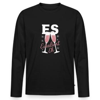 De toute façon, la situation s’intensifie ! – Coupe à Happy - T-shirt manches longues Premium bio Homme - noir - Devant - Nico (187cm)