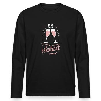 De toute façon, la situation s’intensifie ! – Coupe à Happy - T-shirt manches longues Premium bio Homme - noir - Devant - Nico (187cm)