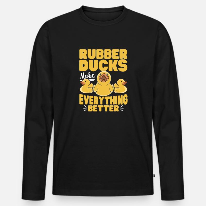 Quietscheentchen Quietscheente Gummiente - Männer Premium Bio Langarmshirt - Schwarz