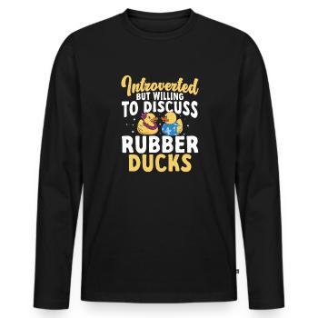 Quietscheentchen Quietscheente Gummiente - Männer Premium Bio Langarmshirt - Schwarz - Vorne - Nico (187cm)