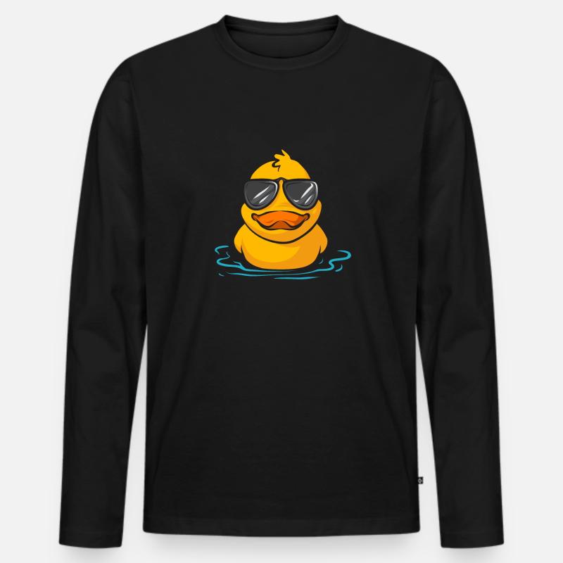 Quietscheentchen Quietscheente Gummiente - Männer Premium Bio Langarmshirt - Schwarz