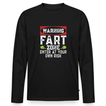 fart farting farting farting - Men's Premium Organic Long Sleeve Shirt - black - Front - Nico (187cm)