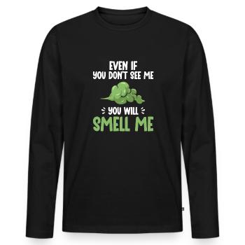 fart farting farting farting - Men's Premium Organic Long Sleeve Shirt - black - Front - Nico (187cm)