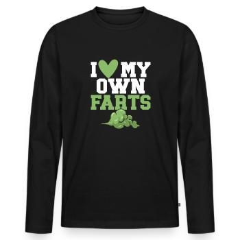 fart farting farting farting - Men's Premium Organic Long Sleeve Shirt - black - Front - Nico (187cm)