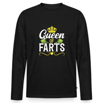 fart farting farting farting - Men's Premium Organic Long Sleeve Shirt - black - Front - Nico (187cm)