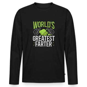 fart farting farting farting - Men's Premium Organic Long Sleeve Shirt - black - Front - Nico (187cm)