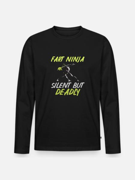 fart farting farting farting - Men's Premium Organic Long Sleeve Shirt - black