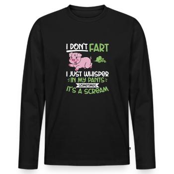 fart farting farting farting - Men's Premium Organic Long Sleeve Shirt - black - Front - Nico (187cm)