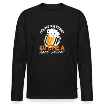 It's My Birthday Buy Me A Hard Seitzer Pub Crawl - Männer Premium Bio Langarmshirt - Schwarz - Vorne - Nico (187cm)