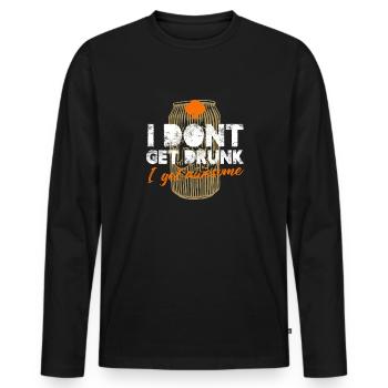 I Don't Get Drunk I Get Awesome Drinking Tour Bar - Männer Premium Bio Langarmshirt - Schwarz - Vorne - Nico (187cm)