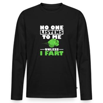 fart farting farting farting - Men's Premium Organic Long Sleeve Shirt - black - Front - Nico (187cm)