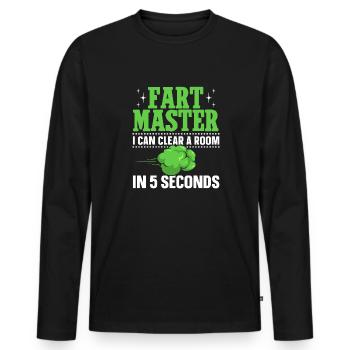 fart farting farting farting - Men's Premium Organic Long Sleeve Shirt - black - Front - Nico (187cm)
