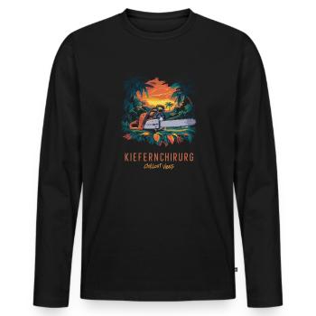 ORAL SURGEON - Humorous Chillout Vibes - Men's Premium Organic Long Sleeve Shirt - black - Front - Nico (187cm)