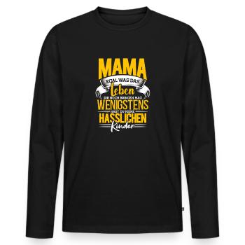 Mom Saying of Children, Funny Mom Saying - Men's Premium Organic Long Sleeve Shirt - black - Front - Nico (187cm)