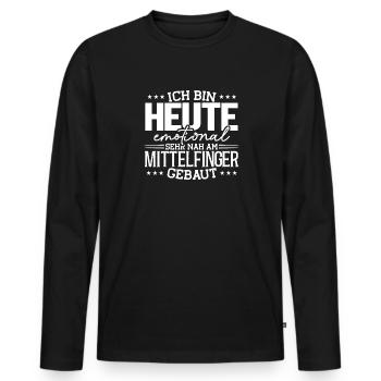 Sarcasme, construit près du majeur, sarcastique - T-shirt manches longues Premium bio Homme - noir - Devant - Nico (187cm)