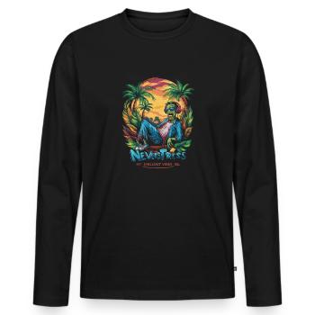 Zombi Chillout Vibes Design Entspannt und Stilvoll - Männer Premium Bio Langarmshirt - Schwarz - Vorne - Nico (187cm)