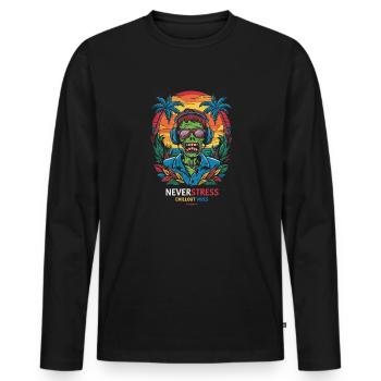 Zombi Chillout Vibes Design Entspannt und Stilvoll - Männer Premium Bio Langarmshirt - Schwarz - Vorne - Nico (187cm)