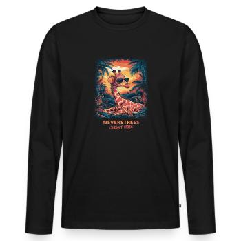 Chillout Vibes Design Entspannt und Stilvoll - Männer Premium Bio Langarmshirt - Schwarz - Vorne - Nico (187cm)