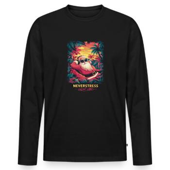Santa Chillout Vibes Design Détendu et élégant - T-shirt manches longues Premium bio Homme - noir - Devant - Nico (187cm)