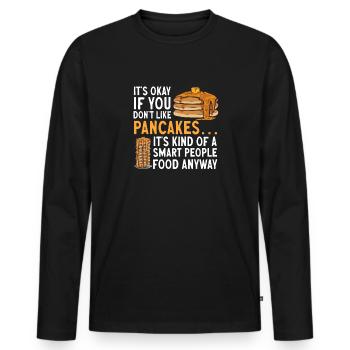 Pancake Frühstück Pfannkuchen - Männer Premium Bio Langarmshirt - Schwarz - Vorne - Nico (187cm)