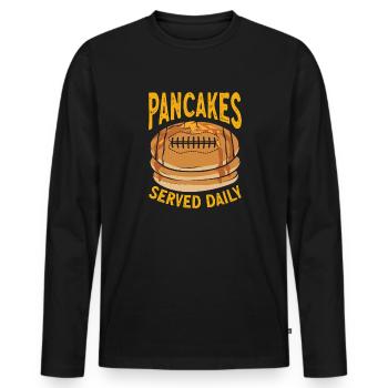Pancake Breakfast Pancakes - Men's Premium Organic Long Sleeve Shirt - black - Front - Nico (187cm)