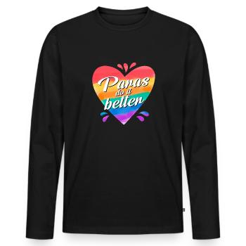 Les paras le font mieux - T-shirt manches longues Premium bio Homme - noir - Devant - Nico (187cm)
