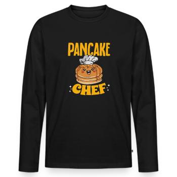 Pancake Breakfast Pancakes - Men's Premium Organic Long Sleeve Shirt - black - Front - Nico (187cm)