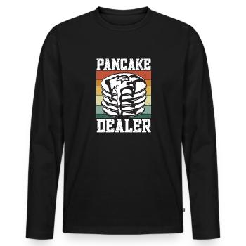 Pancake Breakfast Pancakes - Men's Premium Organic Long Sleeve Shirt - black - Front - Nico (187cm)