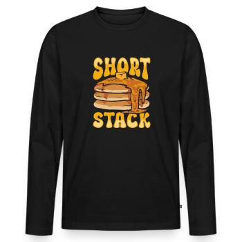 Pancake Breakfast Pancakes - Men's Premium Organic Long Sleeve Shirt - black - Front - Nico (187cm)