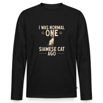 Siamese Cat Siamese Cat - Men's Premium Organic Long Sleeve Shirt - black - Front - Nico (187cm)