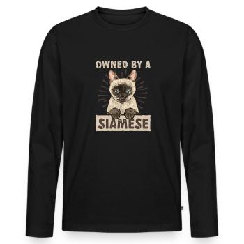Siamese Cat Siamese Cat - Men's Premium Organic Long Sleeve Shirt - black - Front - Nico (187cm)