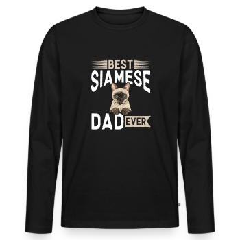 Siamese Cat Siamese Cat - Men's Premium Organic Long Sleeve Shirt - black - Front - Nico (187cm)