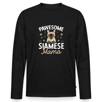 Siamese Cat Siamese Cat - Men's Premium Organic Long Sleeve Shirt - black - Front - Nico (187cm)