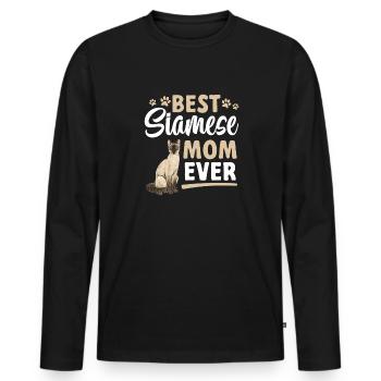 Siamese Cat Siamese Cat - Men's Premium Organic Long Sleeve Shirt - black - Front - Nico (187cm)