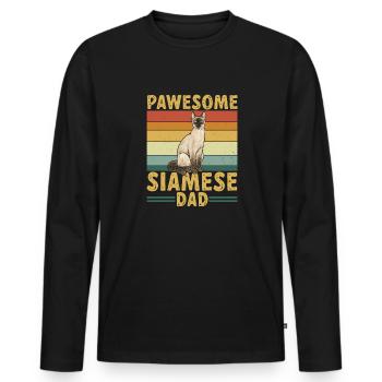 Siamkatze Katze Siamese - Männer Premium Bio Langarmshirt - Schwarz - Vorne - Nico (187cm)