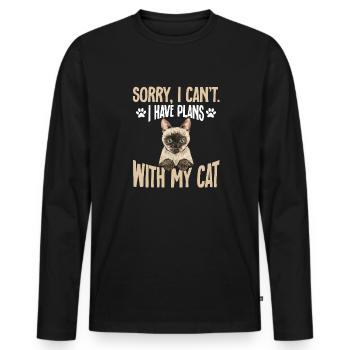 Siamkatze Katze Siamese - Männer Premium Bio Langarmshirt - Schwarz - Vorne - Nico (187cm)