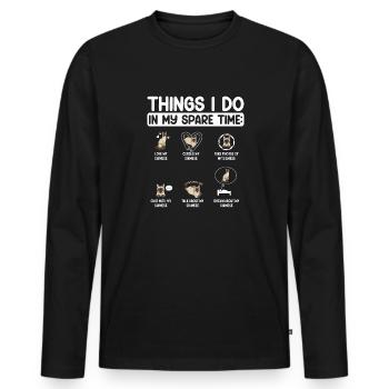 Siamese Cat Siamese Cat - Men's Premium Organic Long Sleeve Shirt - black - Front - Nico (187cm)