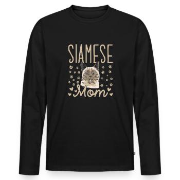 Siamese Cat Siamese Cat - Men's Premium Organic Long Sleeve Shirt - black - Front - Nico (187cm)