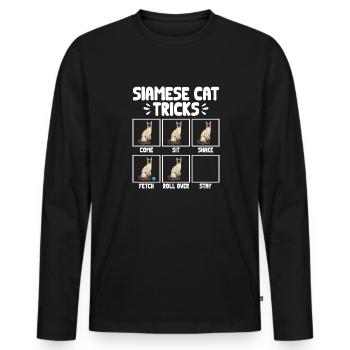 Siamese Cat Siamese Cat - Men's Premium Organic Long Sleeve Shirt - black - Front - Nico (187cm)