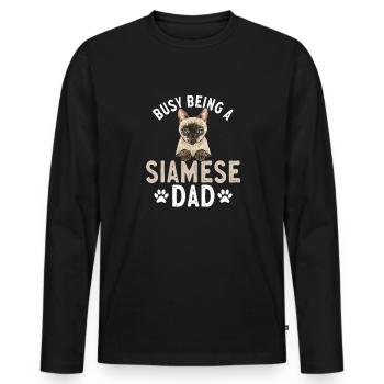 Siamese Cat Siamese Cat - Men's Premium Organic Long Sleeve Shirt - black - Front - Nico (187cm)