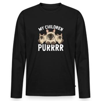 Siamese Cat Siamese Cat - Men's Premium Organic Long Sleeve Shirt - black - Front - Nico (187cm)
