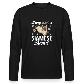 Siamese Cat Siamese Cat - Men's Premium Organic Long Sleeve Shirt - black - Front - Nico (187cm)