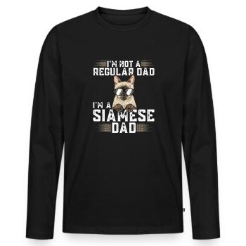 Siamkatze Katze Siamese - Männer Premium Bio Langarmshirt - Schwarz - Vorne - Nico (187cm)