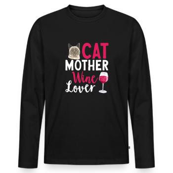 Siamese Cat Siamese Cat - Men's Premium Organic Long Sleeve Shirt - black - Front - Nico (187cm)