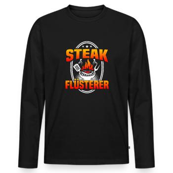 Grilling Steak Timer, Funny BBQ Grill Saying - Men's Premium Organic Long Sleeve Shirt - black - Front - Nico (187cm)