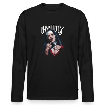Provocative and expressive – rebellious fashion - Men's Premium Organic Long Sleeve Shirt - black - Front - Nico (187cm)