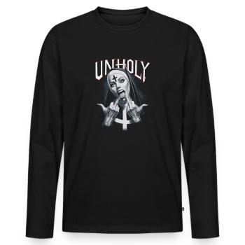 Provocative and expressive – rebellious fashion - Men's Premium Organic Long Sleeve Shirt - black - Front - Nico (187cm)